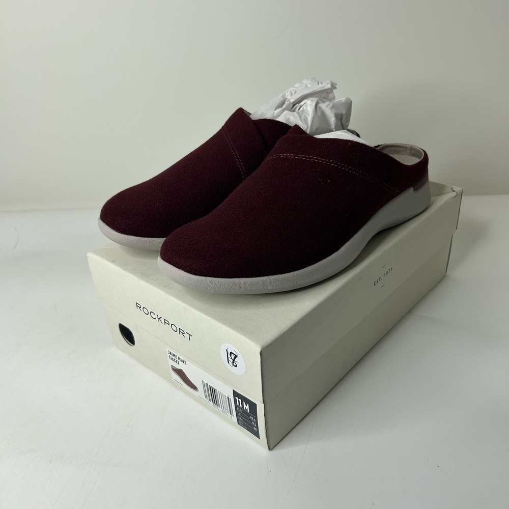 Rockport Womens Shoes 11 M Maroon Red Jaime Mules Slipper House Shoe